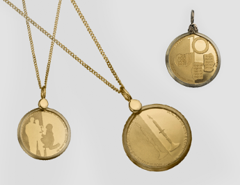 עדליון עשרת הדברות - תכשיטי זהב 14 קראט בשילוב מדליית עשר הדברות