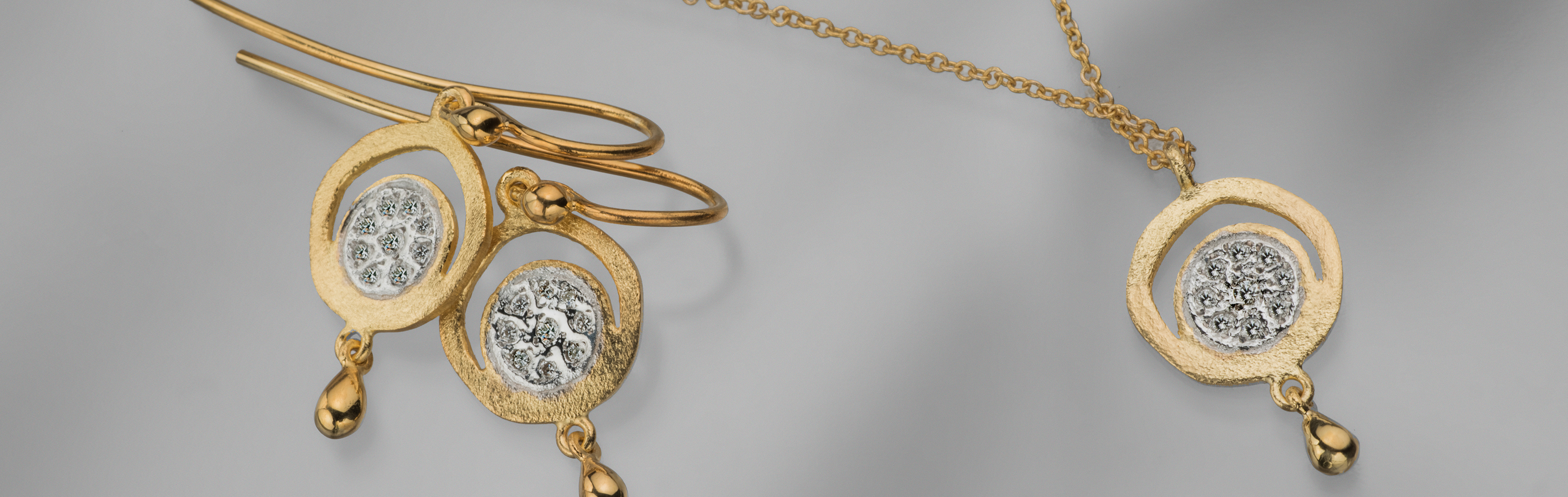קולקציית נטיפי יהלום - תכשיטי זהב 14 קראט ויהלומים