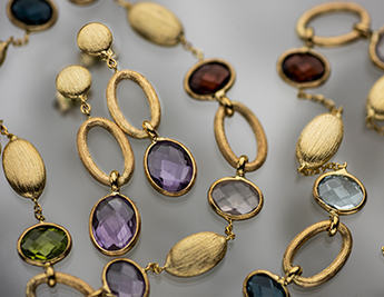 קולקציית צבעי הקשת - תכשיטי זהב 14 קראט בשיבוץ אבני חן טבעיות